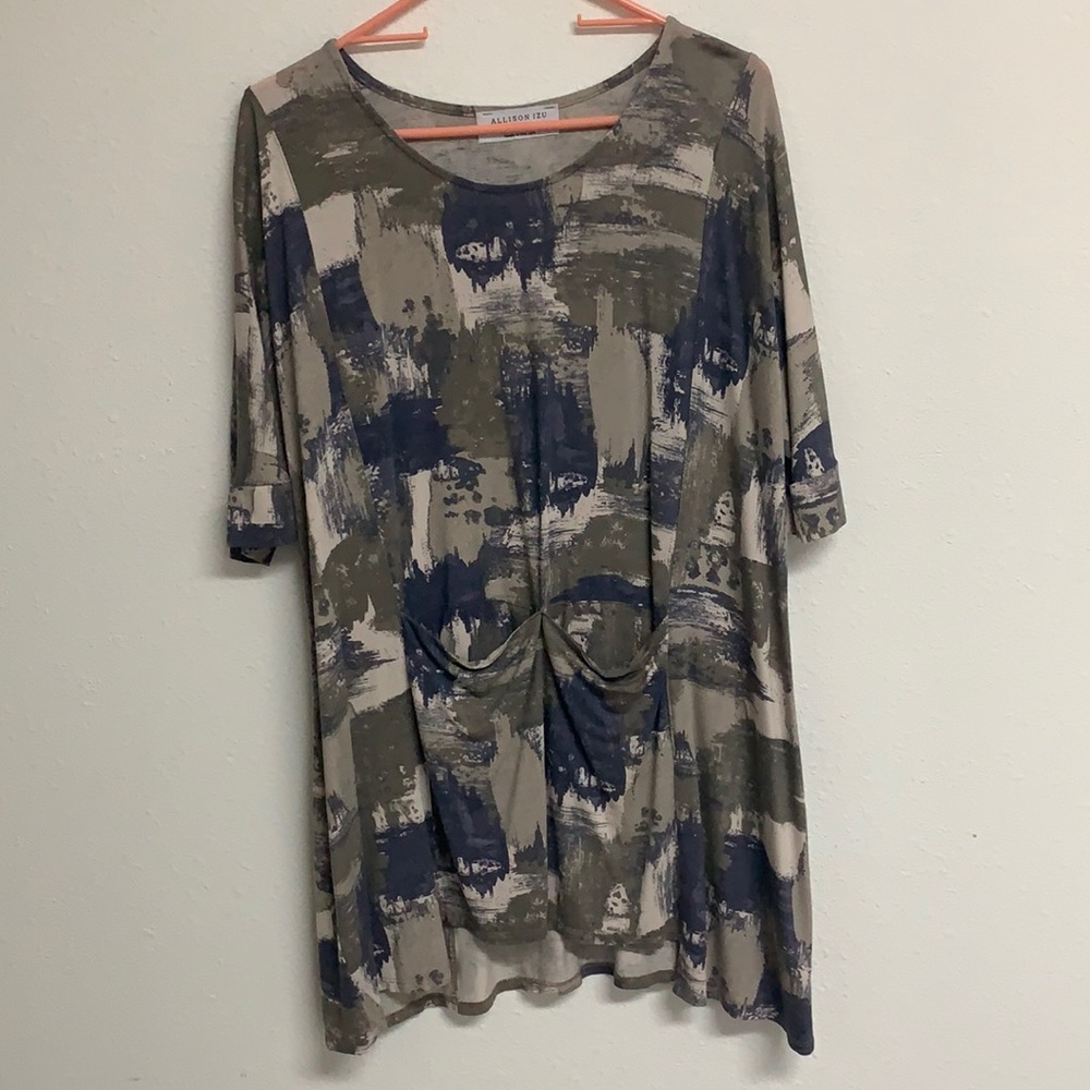 Allison Izu gray blue dress